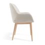 Chairs for hospitalities & contracts - Konna chair in white fleece with solid ash wood legs in a natural finish - KAVE HOME