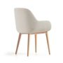 Chairs for hospitalities & contracts - Konna chair in white fleece with solid ash wood legs in a natural finish - KAVE HOME