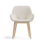 Chairs for hospitalities & contracts - Konna chair in white fleece with solid ash wood legs in a natural finish - KAVE HOME