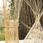 Unique pieces - “In the wind” large column lamp in wicker and bamboo - TRESSAGES PAS SAGES