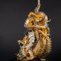 Sculptures, statuettes and miniatures - Protective Dragon Sculpture. Golden Luster and Red. Limited Edition - LLADRÓ