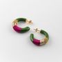 Jewelry - Green, Pink & Gold Chunky earrings - Sawadee - NACH
