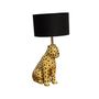 Table lamps - Lamp with ceramic panther and black & gold shade - CHEHOMA