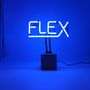 Decorative objects - “FLEX” White Glass Blue Neon - LOCOMOCEAN