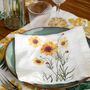 Kitchen linens - Linen Napkins │ Yellow Flowers - LINOROOM 100% LINEN TEXTILES