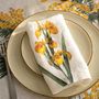 Kitchen linens - Linen Napkins │ Yellow Flowers - LINOROOM 100% LINEN TEXTILES