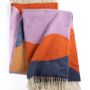 Throw blankets - 9116 Stackelbergs Wave Blanket Coral, Ocra, Blue & Lilac - STACKELBERGS