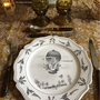 Formal plates - Feston plate with Montgolfière hand painted decoration - BOURG-JOLY MALICORNE