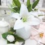 Floral decoration - LUXURY LILIES & ROSES - IVORY WHITE - SILVER BADGE - NAVY BOX - CÔTE NOIRE
