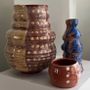 Vases - Etnic ochre dots and stripes  tata vase - NOMADIC CLAY DESIGN STUDIO