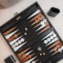 Leather goods - Backgammon Set Jet Black - Lizard Vegan Leather - Large - VIDO LUXURY BOARD GAMES