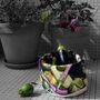 Platter and bowls - Fabric basket printed Eggplant - MARON BOUILLIE