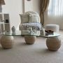 Tables basses - Minimal Travertine Round Coffee Table - CHAPPAL.CO