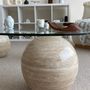 Tables basses - Minimal Travertine Round Coffee Table - CHAPPAL.CO