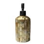 Unique pieces - Yellow Mother of Pearl Inlay Cylindrical Soap Dispenser - THOMAS & GEORGE FURNITURE, LIGHTING & DECOR
