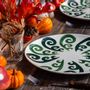 Assiettes de réception - Athenee Two Tone Green Peacock Dinner Plate - THEMIS Z