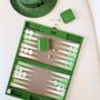 Leather goods - Backgammon Set Green - Snake Vegan Leather - Large - VIDO LUXURY BOARD GAMES