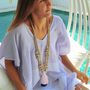 Jewelry - Long Necklace with wood beads and Tassel - MON ANGE LOUISE