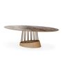 Dining Tables - Soleil Elipse Stainless Steel Dining Table - ZAGAS FURNITURE