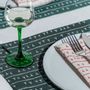 Table linen - Set de table (par 2) 100% lin - encadré 35x50 - Motif ARRASTA PÉ couleur vert AMAZÔNIA - SABIÁ DESIGN