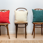 Fabric cushions - Housse de coussin 100% lin 45x45cm - Motif ARRASTA PÉ couleur vert AMAZÔNIA - SABIÁ DESIGN