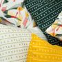 Coussins textile - Housse de coussin 100% lin 80x80cm Motif ARRASTA PÉ couleur jaune ABACAXI - SABIÁ DESIGN
