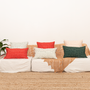 Fabric cushions - 100% linen cushion cover 30x50cm - ARRASTA PÉ design in FOLHA green color - SABIÁ DESIGN