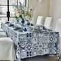 Table linen - AZULEJOS Linen Tablecloths & Napkins - SUMMERILL AND BISHOP