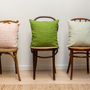 Fabric cushions - Housse de coussin 100% lin 45x45cm - Motif ARRASTA PÉ couleur vert ABACATE - SABIÁ DESIGN