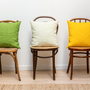 Fabric cushions - Housse de coussin 100% lin 45x45cm - Motif ARRASTA PÉ couleur vert ABACATE - SABIÁ DESIGN