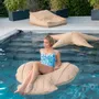 Deck chairs - XL floating shell/raffia effect outdoor ottoman - MX HOME