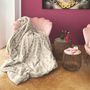 Comforters and pillows - Teddy jade - Faux fur blanket - DECKENKUNST MANUFAKTUR GERMANY
