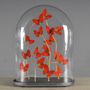 Decorative objects - Oval Glass Globe with Red Butterflies - ATELIERS C&S DAVOY