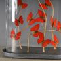 Objets de décoration - Grand Globe Branche Papillons rouges - ATELIERS C&S DAVOY