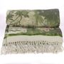 Fabric cushions - COCHIN Ananbô printed linen blanket 140x250 cm AVOCADO - EN FIL D'INDIENNE...