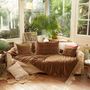 Decorative objects - BOHO Cotton Velvet Blanket 140x250 cm, Linen Fringes - EN FIL D'INDIENNE...