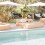 Transats - Lit bain de soleil rond effet raphia - MX HOME