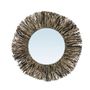 Miroirs - Le Miroir Raffia Fringe - Naturel Noir - M - BAZAR BIZAR LIVING