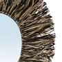 Miroirs - Le Miroir Raffia Fringe - Naturel Noir - M - BAZAR BIZAR LIVING
