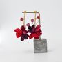 Cadeaux - Boucles d'oreilles faites à la main avec fleurs en soie et en verre - CHAMA NAVARRO