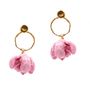 Gifts - Gold plated artisan natural silk flower earrings - CHAMA NAVARRO