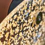 Fauteuils de jardin - MW05 Collection Couture| Fauteuil parois en PMMA incrustées de feuilles d'or & fourreaux Soshagro bruns - MW Exclusive - MOJOW
