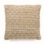 Fabric cushions - Checked Hand Woven Velvet Square Cushion, 18x18 - CASA AMAROSA