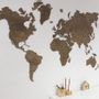 Autres décorations murales - Carte du monde murale en bois marron - PROMIDESIGN