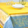 Table linen - Jacquard tablecloth - Citron - TISSUS TOSELLI