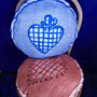 Fabric cushions - Round cushion\" COEUR ENFLAMME\ " - BACIO DEL MARINAIO