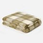 Decorative objects - Olive Plaid Mohair Throw Blanket - CUSHENDALE
