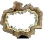 Decorative objects - Natural  wavy wood ring. Wood, glass, light. 80cm - ARANGO