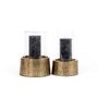 Candlesticks and candle holders - The Croco Candle Holder with Glass - Brass - L - BAZAR BIZAR LIVING