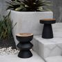 Tabourets - Le Tabouret Kulun - Noir Naturel - BAZAR BIZAR LIVING